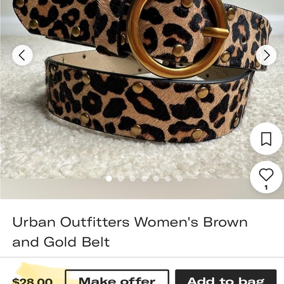 NWOT: Urban Outfitters Leopard Print Belt - Black and Tan - Picture 2 of 15